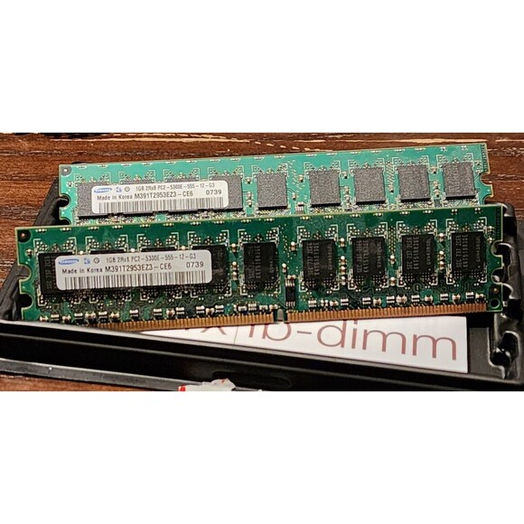 D6502 Samsung M391T2953EZ3-CE6 2x1GB PC2-5300E DDR2-667 2RX8 ECC DIMM Memory - Picture 5 of 5